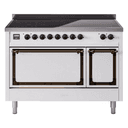 Nostalgie II Noblesse 48″ Induction Range  (Solid Door, White, Burnished) view 1