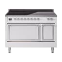Nostalgie II Noblesse 48″ Induction Range  (Solid Door, White, Chrome) view 1