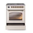Nostalgie II 30 UP30NMPAWB Freestanding Dual Fuel Range with 5 Sealed Burners Single Oven with Triple Glass Door with Bronze knobs view 6