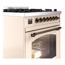 Nostalgie II 30 UP30NMPAWB Freestanding Dual Fuel Range with 5 Sealed Burners Single Oven with Triple Glass Door with Bronze knobs view 7
