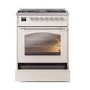 Nostalgie II 30 UP30NMPAWC Freestanding Dual Fuel Range with 5 Sealed Burners Single Oven with Triple Glass Door with Chrome knobs view 5