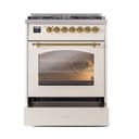 Nostalgie II 30 UP30NMPAWG Freestanding Dual Fuel Range with 5 Sealed Burners Single Oven with Triple Glass Door with Brass knobs view 5