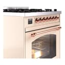 Nostalgie II 30 UP30NMPAWP Freestanding Dual Fuel Range with 5 Sealed Burners Single Oven with Triple Glass Door with Copper knobs view 6