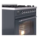 Nostalgie II Series 30 inch Freestanding Dual Fuel Range with Natural Gas, 5 Sealed Burners, 4 cu. ft. Total Oven Capacity, Convection Oven, Continuous Grates, Storage Drawer with Chrome Trim view 6