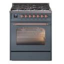 Nostalgie II 30 UP30NMPBGP Freestanding Dual Fuel Range with 5 Sealed Burners Single Oven with Triple Glass Door with Copper knobs view 1