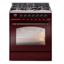 Nostalgie II 30 UP30NMPBUB Freestanding Dual Fuel Range with 5 Sealed Burners Single Oven with Triple Glass Door with Bronze knobs view 1