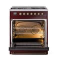 Nostalgie II 30 UP30NMPBUB Freestanding Dual Fuel Range with 5 Sealed Burners Single Oven with Triple Glass Door with Bronze knobs view 3