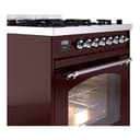 Nostalgie II 30 UP30NMPBUC Freestanding Dual Fuel Range with 5 Sealed Burners Single Oven with Triple Glass Door with Chrome knobs view 5