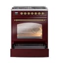 Nostalgie II 30 UP30NMPBUG Freestanding Dual Fuel Range with 5 Sealed Burners Single Oven with Triple Glass Door with Brass knobs view 4