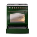 Nostalgie II 30 UP30NMPEGB Freestanding Dual Fuel Range with 5 Sealed Burners Single Oven with Triple Glass Door with Bronze knobs view 4