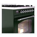 Nostalgie II 30 UP30NMPEGC Freestanding Dual Fuel Range with 5 Sealed Burners Single Oven with Triple Glass Door with Chrome knobs view 5