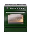 Nostalgie II 30 UP30NMPEGC Freestanding Dual Fuel Range with 5 Sealed Burners Single Oven with Triple Glass Door with Chrome knobs view 2