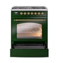 Nostalgie II 30 UP30NMPEGG Freestanding Dual Fuel Range with 5 Sealed Burners Single Oven with Triple Glass Door with Brass knobs view 4