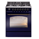Nostalgie II 30 UP30NMPMBB Freestanding Dual Fuel Range with 5 Sealed Burners Single Oven with Triple Glass Door with Bronze knobs view 1