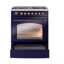 Nostalgie II 30 UP30NMPMBB Freestanding Dual Fuel Range with 5 Sealed Burners Single Oven with Triple Glass Door with Bronze knobs view 4