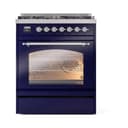 Nostalgie II 30 UP30NMPMBC Freestanding Dual Fuel Range with 5 Sealed Burners Single Oven with Triple Glass Door with Chrome knobs view 2