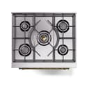 Nostalgie II 30 UP30NMPMBG Freestanding Dual Fuel Range with 5 Sealed Burners Single Oven with Triple Glass Door with Brass knobs view 6