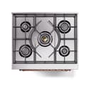 Nostalgie II 30 UP30NMPMBP Freestanding Dual Fuel Range with 5 Sealed Burners Single Oven with Triple Glass Door with Copper knobs view 6