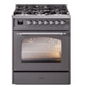 Nostalgie II 30 UP30NMPMGC Freestanding Dual Fuel Range with 5 Sealed Burners Single Oven with Triple Glass Door with Chrome knobs view 1