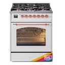 Nostalgie II 30 UP30NMPRAP Freestanding Dual Fuel Range with 5 Sealed Burners Single Oven with Triple Glass Door with Copper knobs view 1