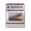 Nostalgie II Series 30 inch Freestanding Dual Fuel Range with Natural Gas, 5 Sealed Burners, 4 cu. ft. Total Oven Capacity, Convection Oven, Continuous Grates, Storage Drawer, with Bronze Trim view 2