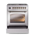 Nostalgie II 30 UP30NMPSSB Freestanding Dual Fuel Range with 5 Sealed Burners Single Oven with Triple Glass Door with Bronze knobs view 4