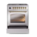 Nostalgie II Series 30 inch Freestanding Dual Fuel Range with Natural Gas, 5 Sealed Burners, 4 cu. ft. Total Oven Capacity, Convection Oven, Continuous Grates, Storage Drawer, with Brass Trim view 4