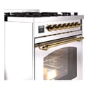 Nostalgie II 30 UP30NMPSSG Freestanding Dual Fuel Range with 5 Sealed Burners Single Oven with Triple Glass Door with Brass knobs view 5