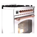 Nostalgie II 30 UP30NMPSSP Freestanding Dual Fuel Range with 5 Sealed Burners Single Oven with Triple Glass Door with Copper knobs view 5