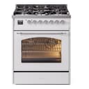 Nostalgie II 30 UP30NMPWHC Freestanding Dual Fuel Range with 5 Sealed Burners Single Oven with Triple Glass Door with Chrome knobs view 1