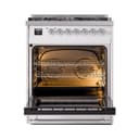 Nostalgie II 30 UP30NMPWHC Freestanding Dual Fuel Range with 5 Sealed Burners Single Oven with Triple Glass Door with Chrome knobs view 3