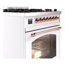 Nostalgie II 30 UP30NMPWHP Freestanding Dual Fuel Range with 5 Sealed Burners Single Oven with Triple Glass Door with Copper knobs view 5