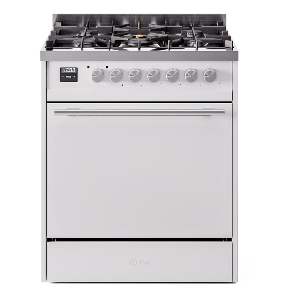 Professional Plus II 30 UP30QMPWH Freestanding Dual Fuel Range with 5 Sealed Burners Single Oven with Solid Door with Stainless Steel knobs