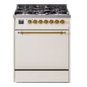 Nostalgie II 30 UP30QNMPAWG Freestanding Dual Fuel Range with 5 Sealed Burners Single Oven with Solid Door with Brass knobs view 1