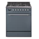 Nostalgie II 30 UP30QNMPBGC Freestanding Dual Fuel Range with 5 Sealed Burners Single Oven with Solid Door with Chrome knobs view 1
