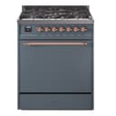 Nostalgie II 30 UP30QNMPBGP Freestanding Dual Fuel Range with 5 Sealed Burners Single Oven with Solid Door with Copper knobs view 1