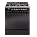 Nostalgie II 30 UP30QNMPBKC Freestanding Dual Fuel Range with 5 Sealed Burners Single Oven with Solid Door with Chrome knobs view 1