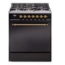 Nostalgie II 30 UP30QNMPBKG Freestanding Dual Fuel Range with 5 Sealed Burners Single Oven with Solid Door with Brass knobs view 1