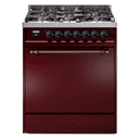 Nostalgie II 30 UP30QNMPBUB Freestanding Dual Fuel Range with 5 Sealed Burners Single Oven with Solid Door with Bronze knobs view 1