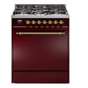 Nostalgie II 30 UP30QNMPBUG Freestanding Dual Fuel Range with 5 Sealed Burners Single Oven with Solid Door with Brass knobs view 1