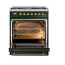Nostalgie II 30 UP30QNMPEGG Freestanding Dual Fuel Range with 5 Sealed Burners Single Oven with Solid Door with Brass knobs view 3
