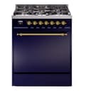 Nostalgie II 30 UP30QNMPMBG Freestanding Dual Fuel Range with 5 Sealed Burners Single Oven with Solid Door with Brass knobs view 1