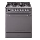 Nostalgie II 30 UP30QNMPMGC Freestanding Dual Fuel Range with 5 Sealed Burners Single Oven with Solid Door with Chrome knobs view 1