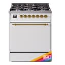 Nostalgie II 30 UP30QNMPRAG Freestanding Dual Fuel Range with 5 Sealed Burners Single Oven with Solid Door with Brass knobs view 1