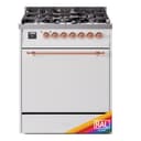 Nostalgie II 30 UP30QNMPRAP Freestanding Dual Fuel Range with 5 Sealed Burners Single Oven with Solid Door with Copper knobs view 1