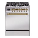 Nostalgie II 30 UP30QNMPSSG Freestanding Dual Fuel Range with 5 Sealed Burners Single Oven with Solid Door with Brass knobs view 1