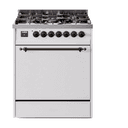 Nostalgie II 30 UP30QNMPWHB Freestanding Dual Fuel Range with 5 Sealed Burners Single Oven with Solid Door with Bronze knobs view 1