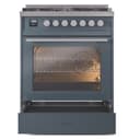 Professional Plus II 30 UP30WMPBG Freestanding Dual Fuel Range with 5 Sealed Burners Single Oven with Triple Glass Door with Stainless Steel knobs view 4