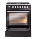 Professional Plus II 30 UP30WMPBK Freestanding Dual Fuel Range with 5 Sealed Burners Single Oven with Triple Glass Door with Stainless Steel knobs view 4