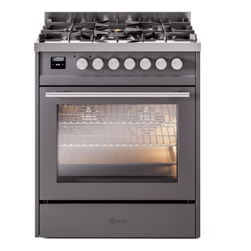 Professional Plus II 30 UP30WMPMG Freestanding Dual Fuel Range with 5 Sealed Burners Single Oven with Triple Glass Door with Stainless Steel knobs